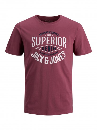 Jack & Jones JJELOGO TEE Hawthorn Rose - T-shirts - T-shirts i store størrelser - 2XL-14XL