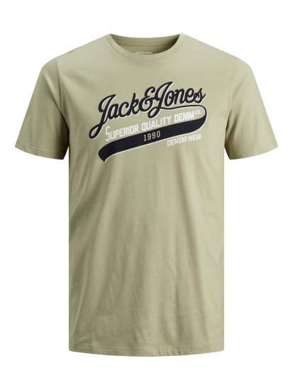 Jack & Jones JJELOGO TEE Light Green - T-shirts - T-shirts i store størrelser - 2XL-14XL