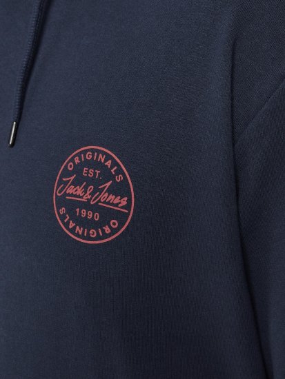 Jack & Jones JJESHARK SWEAT Hoodie Navy - Trøjer og hættetrøjer - Trøjer og Hættetrøjer i store størrelser - 2XL-14XL