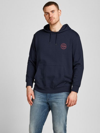 Jack & Jones JJESHARK SWEAT Hoodie Navy - Trøjer og hættetrøjer - Trøjer og Hættetrøjer i store størrelser - 2XL-14XL