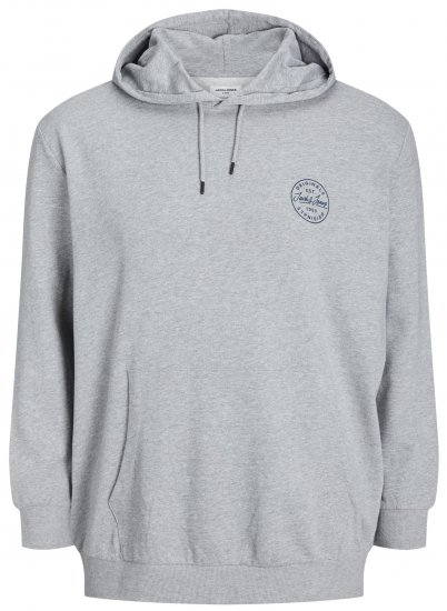 Jack & Jones JJESHARK SWEAT Hoodie Light Grey - Trøjer og hættetrøjer - Trøjer og Hættetrøjer i store størrelser - 2XL-14XL