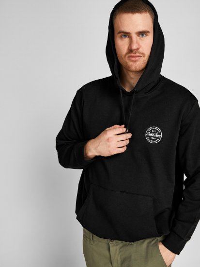 Jack & Jones JJESHARK SWEAT Hoodie Black - Trøjer og hættetrøjer - Trøjer og Hættetrøjer i store størrelser - 2XL-14XL