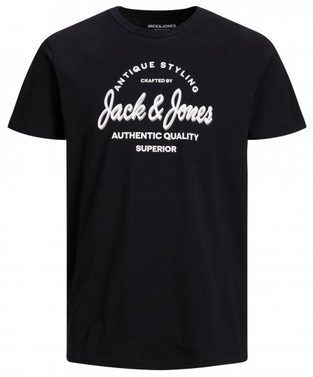 Jack & Jones JJERAFA TEE Black - T-shirts - T-shirts i store størrelser - 2XL-14XL