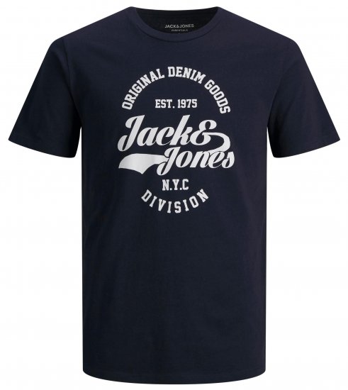 Jack & Jones JJERAFA TEE Navy - T-shirts - T-shirts i store størrelser - 2XL-14XL