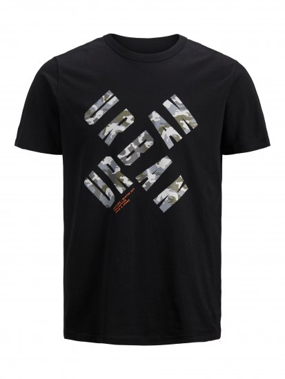 Jack & Jones JCOSTREET TEE Black - T-shirts - T-shirts i store størrelser - 2XL-14XL