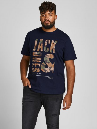 Jack & Jones JCOSTREET TEE Navy - T-shirts - T-shirts i store størrelser - 2XL-14XL