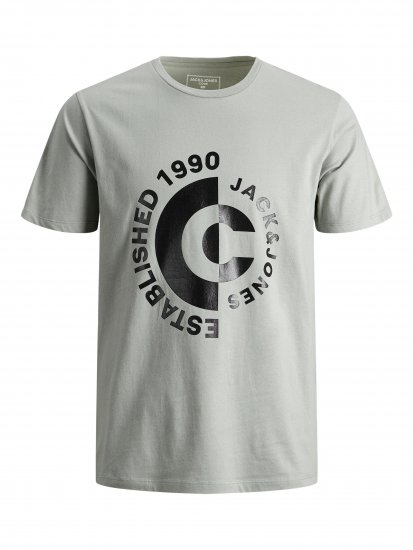Jack & Jones JCOSPRING T-Shirt Gray - T-shirts - T-shirts i store størrelser - 2XL-14XL