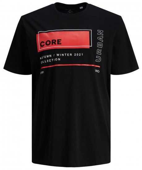 Jack & Jones JCOBOOSTER TEE Black - T-shirts - T-shirts i store størrelser - 2XL-14XL