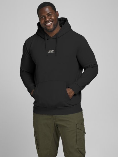 Jack & Jones JPRBLABOOSTER SWEAT Black - Trøjer og hættetrøjer - Trøjer og Hættetrøjer i store størrelser - 2XL-14XL
