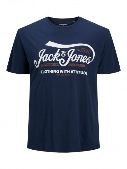 Jack & Jones JPRBLUBOOSTER TEE Navy - T-shirts - T-shirts i store størrelser - 2XL-14XL
