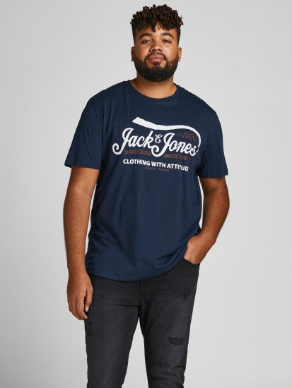 Jack & Jones JPRBLUBOOSTER TEE Navy - T-shirts - T-shirts i store størrelser - 2XL-14XL