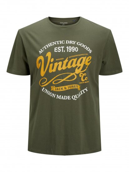 Jack & Jones JPRBLUBOOSTER TEE Khaki - T-shirts - T-shirts i store størrelser - 2XL-14XL