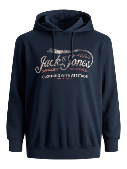 Jack & Jones JPRBLUBOOSTER SWEAT Hoodie Navy - Trøjer og hættetrøjer - Trøjer og Hættetrøjer i store størrelser - 2XL-14XL