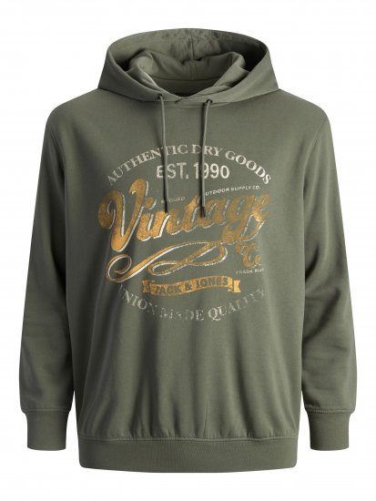 Jack & Jones JPRBLUBOOSTER SWEAT Hoodie Khaki - Trøjer og hættetrøjer - Trøjer og Hættetrøjer i store størrelser - 2XL-14XL