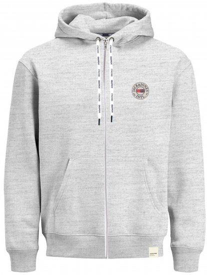 Jack & Jones JORINTERNATIONAL ZIP Hoodie Grey - Trøjer og hættetrøjer - Trøjer og Hættetrøjer i store størrelser - 2XL-14XL