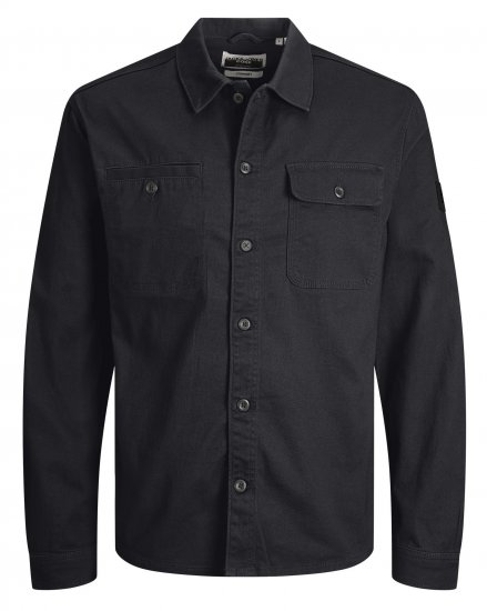 Jack & Jones JCOBEN LS Overshirt Black - Skjorter - Skjorter til store mænd 2XL- 8XL