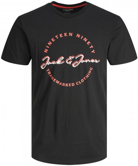 Jack & Jones JJSTAMP TEE Black - T-shirts - T-shirts i store størrelser - 2XL-14XL