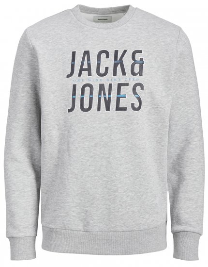 Jack & Jones JJXILO Sweat Light Grey - Trøjer og hættetrøjer - Trøjer og Hættetrøjer i store størrelser - 2XL-14XL