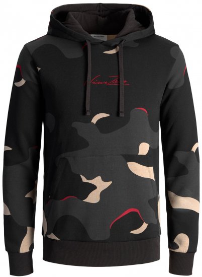 Jack & Jones JJCRAMP Hoodie Black - Trøjer og hættetrøjer - Trøjer og Hættetrøjer i store størrelser - 2XL-14XL