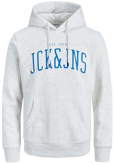 Jack & Jones JJCEMB Hoodie White - Trøjer og hættetrøjer - Trøjer og Hættetrøjer i store størrelser - 2XL-14XL