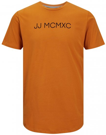 Jack & Jones JJHUGO FLOCK TEE Orange - T-shirts - T-shirts i store størrelser - 2XL-14XL