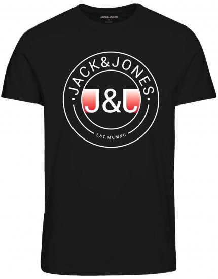 Jack & Jones JJMILAS T-Shirt Black - T-shirts - T-shirts i store størrelser - 2XL-14XL