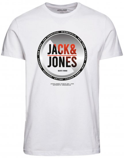 Jack & Jones JJSCOTT TEE White - T-shirts - T-shirts i store størrelser - 2XL-14XL