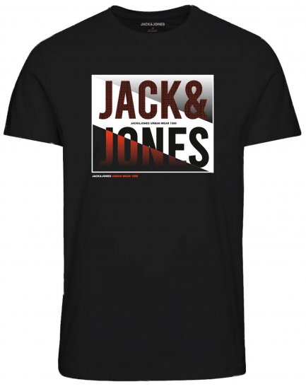 Jack & Jones JJSCOTT TEE Black - T-shirts - T-shirts i store størrelser - 2XL-14XL