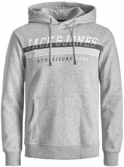 Jack & Jones JJIRON Hoodie Grey - Trøjer og hættetrøjer - Trøjer og Hættetrøjer i store størrelser - 2XL-14XL
