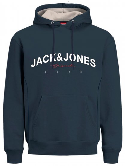 Jack & Jones JORFRIDAY Hoodie Navy - Tøj i store størrelser - Tøj i store størrelser til mænd