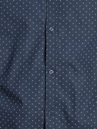 Jack & Jones JPRBLACARDIFF Print Shirt LS Navy - Skjorter - Skjorter til store mænd 2XL- 8XL