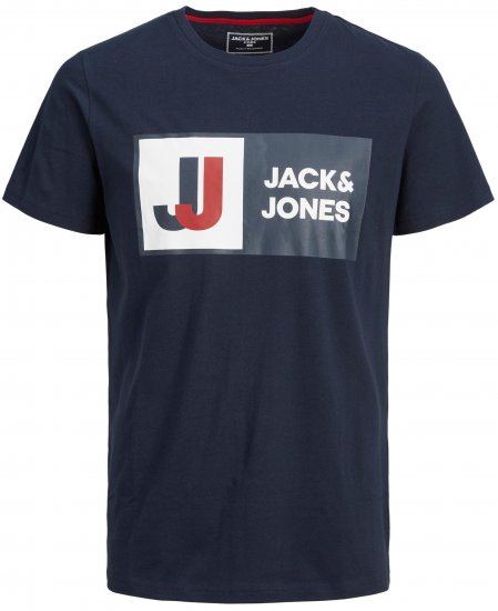 Jack & Jones JCOLOGAN TEE Navy - T-shirts - T-shirts i store størrelser - 2XL-14XL