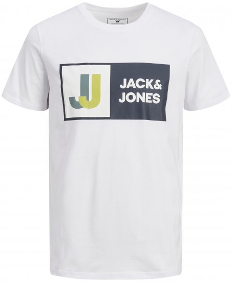 Jack & Jones JCOLOGAN TEE White - T-shirts - T-shirts i store størrelser - 2XL-14XL