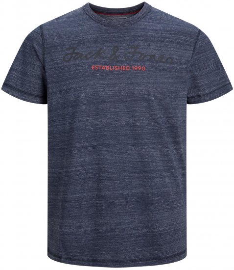 Jack & Jones JCOBERG UPSCALED TEE Navy - T-shirts - T-shirts i store størrelser - 2XL-14XL