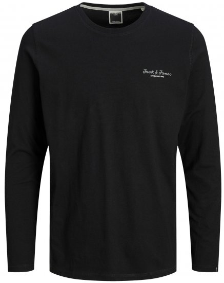 Jack & Jones JCOBERG Long sleeve T-shirt Black - T-shirts - T-shirts i store størrelser - 2XL-14XL