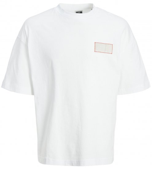 Jack & Jones JCONASA TEE White - T-shirts - T-shirts i store størrelser - 2XL-14XL