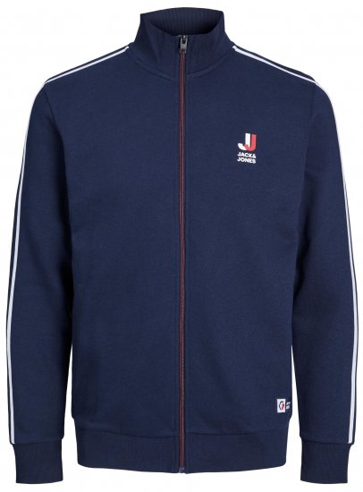 Jack & Jones JCOLOGAN ZIP Sweater Navy - Trøjer og hættetrøjer - Trøjer og Hættetrøjer i store størrelser - 2XL-14XL