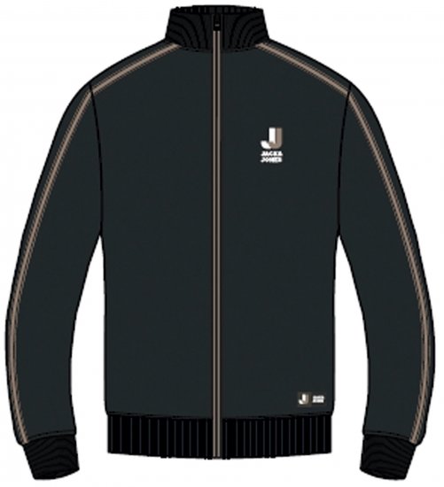 Jack & Jones JCOLOGAN ZIP Sweater Black - Trøjer og hættetrøjer - Trøjer og Hættetrøjer i store størrelser - 2XL-14XL