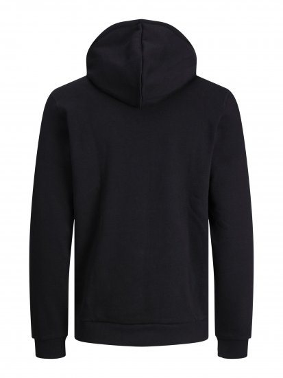 Jack & Jones JCOBERG SWEAT ZIP Hoodie Black - Trøjer og hættetrøjer - Trøjer og Hættetrøjer i store størrelser - 2XL-14XL