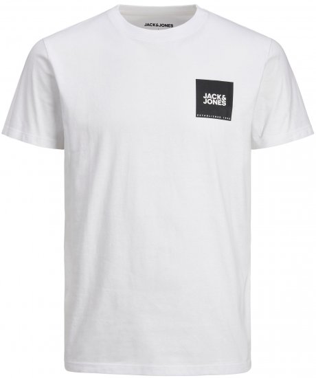 Jack & Jones JJLOCK TEE White - T-shirts - T-shirts i store størrelser - 2XL-14XL
