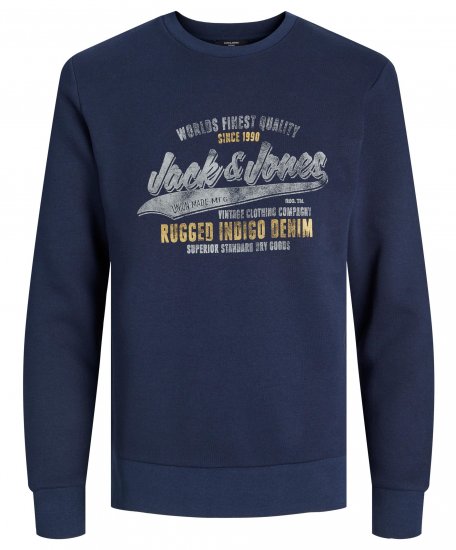 Jack & Jones JPRBLUBILLY Sweatshirt Navy - Trøjer og hættetrøjer - Trøjer og Hættetrøjer i store størrelser - 2XL-14XL