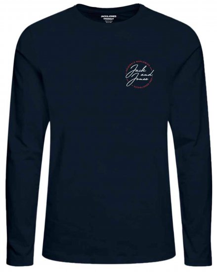 Jack & Jones JORJERRYS TEE LS Navy - T-shirts - T-shirts i store størrelser - 2XL-14XL