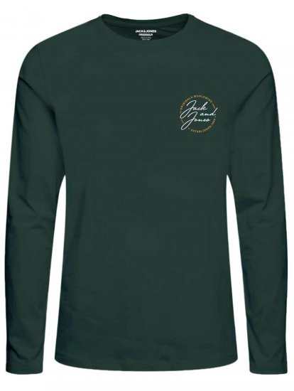 Jack & Jones JORJERRYS TEE LS Green - T-shirts - T-shirts i store størrelser - 2XL-14XL