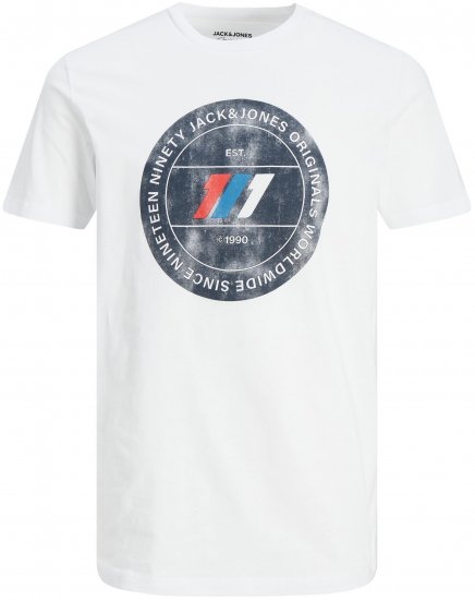 Jack & Jones JORNATE TEE White - T-shirts - T-shirts i store størrelser - 2XL-14XL