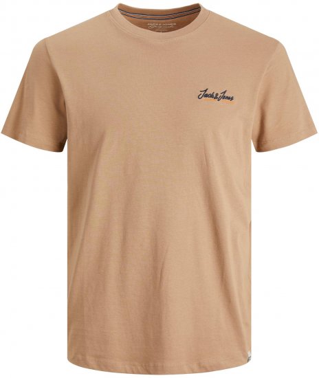 Jack & Jones JORPAUL TONS TEE Beige - T-shirts - T-shirts i store størrelser - 2XL-14XL