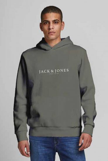 Jack & Jones JPRBLAAUGUST LOGO Hoodie Green - Trøjer og hættetrøjer - Trøjer og Hættetrøjer i store størrelser - 2XL-14XL
