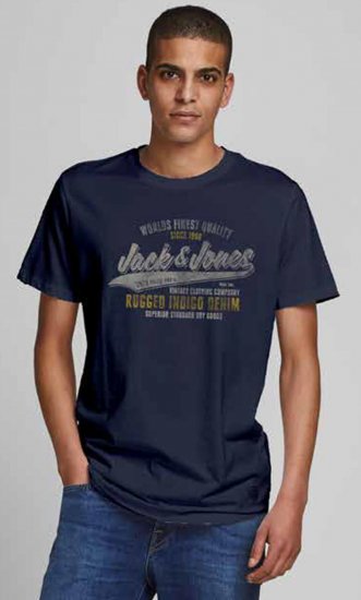 Jack & Jones JPRBLUBOOSTER TEE Navy - T-shirts - T-shirts i store størrelser - 2XL-14XL