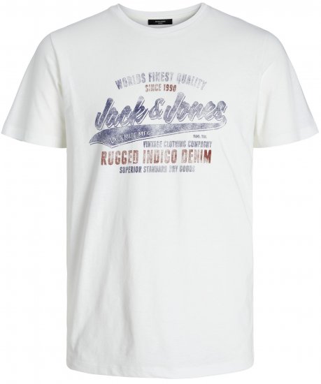 Jack & Jones JPRBLUBOOSTER TEE White - T-shirts - T-shirts i store størrelser - 2XL-14XL