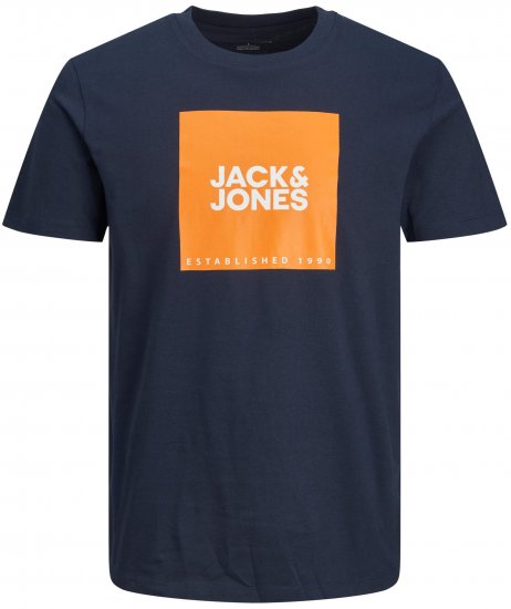 Jack & Jones JJLOCK TEE Dark Blue - T-shirts - T-shirts i store størrelser - 2XL-14XL