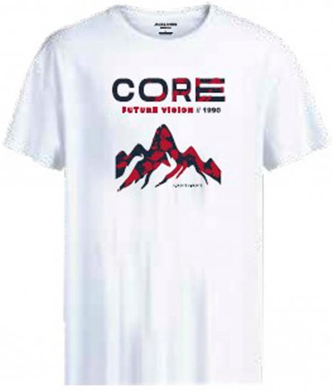 Jack & Jones JCOBOOSTER T-Shirt White - T-shirts - T-shirts i store størrelser - 2XL-14XL